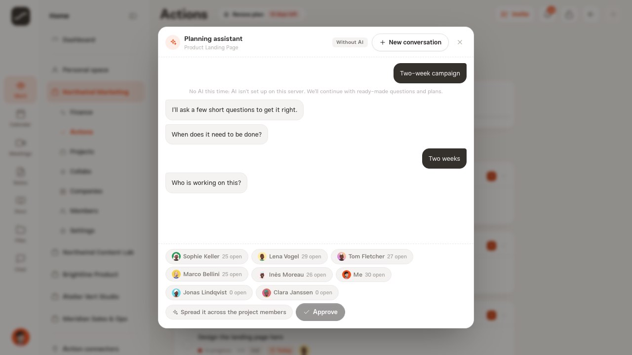 The “Who is working on this?” question with members and their open-task counts