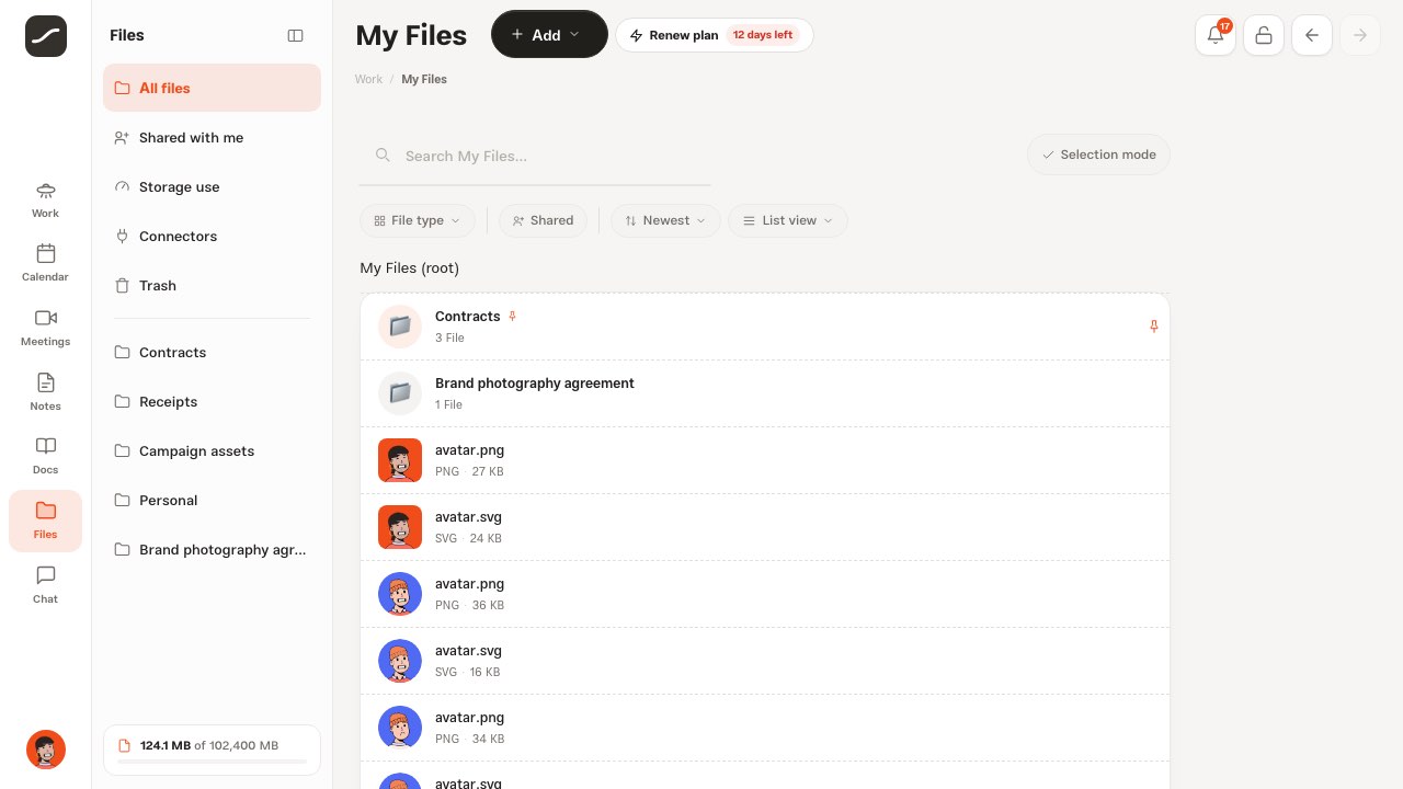 A folder named after the sheet in My Files, with its printed copy