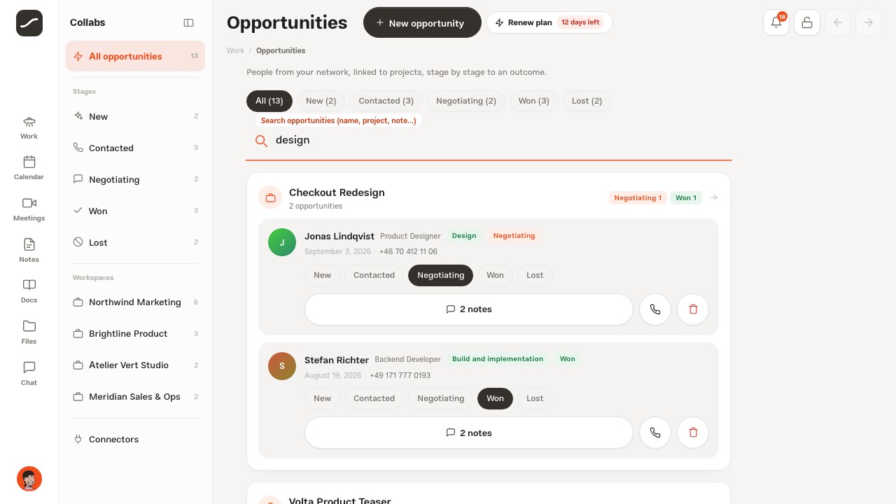 A search for “design” that keeps only the design opportunities